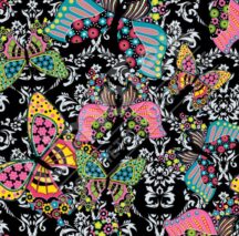 Pink and blue butterflies pattern